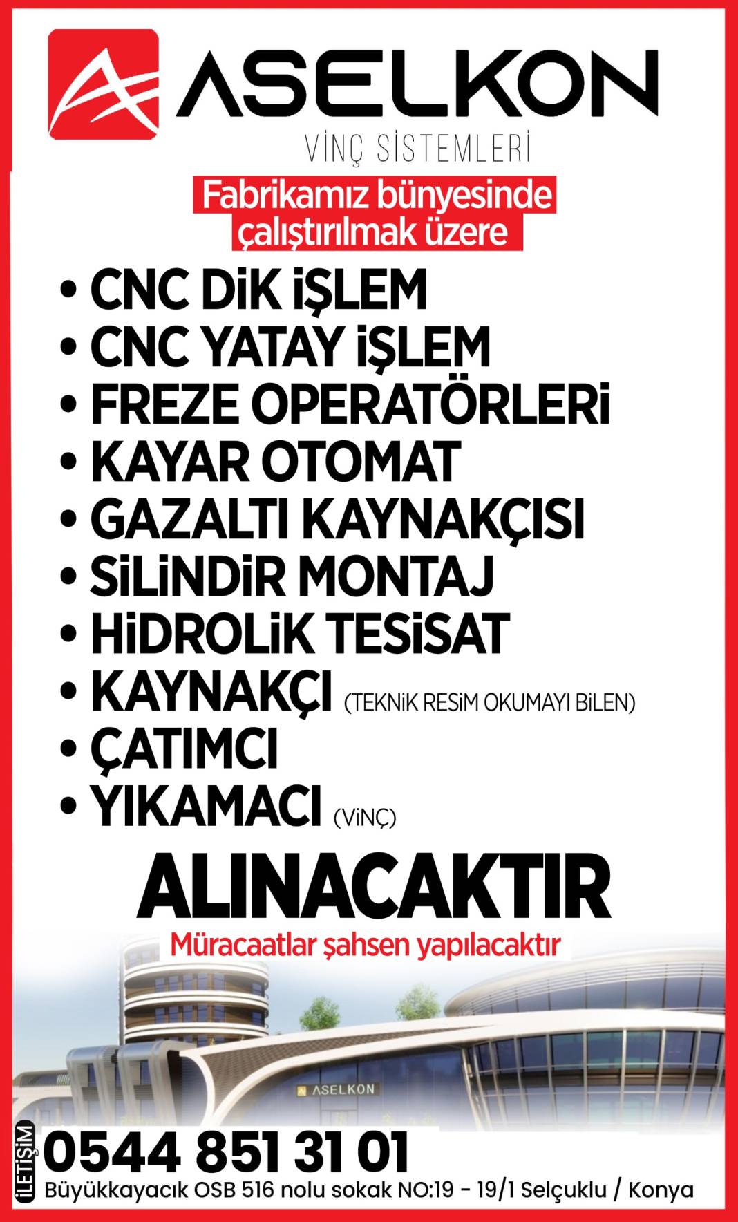 Konya Eleman İlanları 1